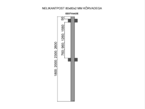 Puitaia post kõrvadega (80x80 mm)