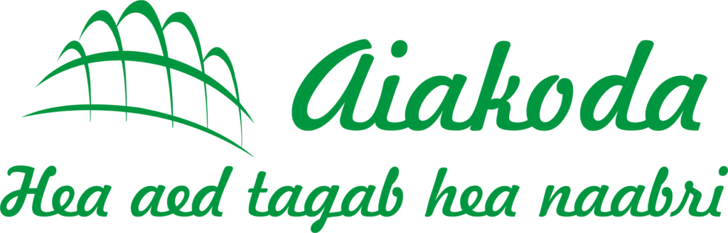 Roheline Aiakoda logo pikk sloganiga